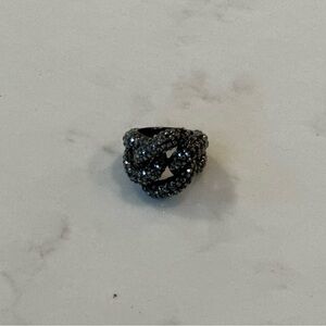 Banana Republic Black Crystal Woven Pave Statement Ring Size 8